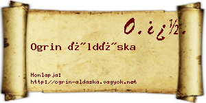 Ogrin Áldáska névjegykártya